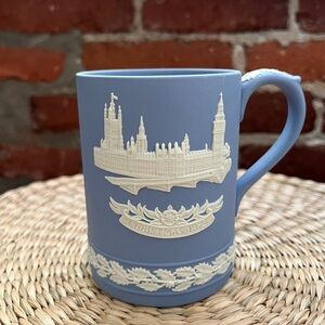Wedgwood Blue Jasperware Christmas 1974 Mug